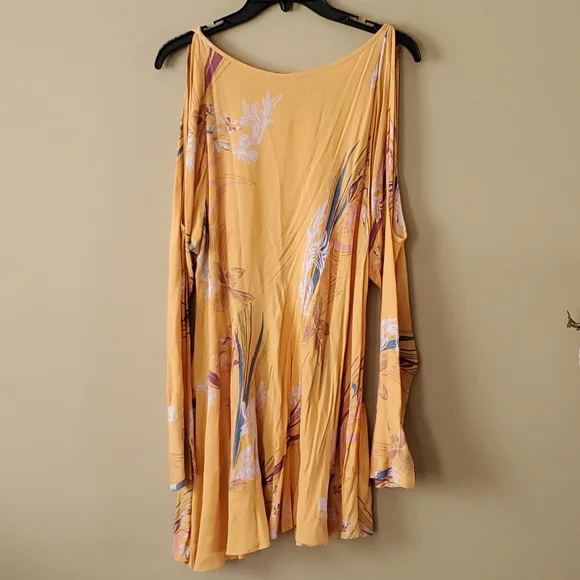 FREE PEOPLE Floral Clear Skies Cold Shoulder Tunic Dress Size S - Picture 5 of 10